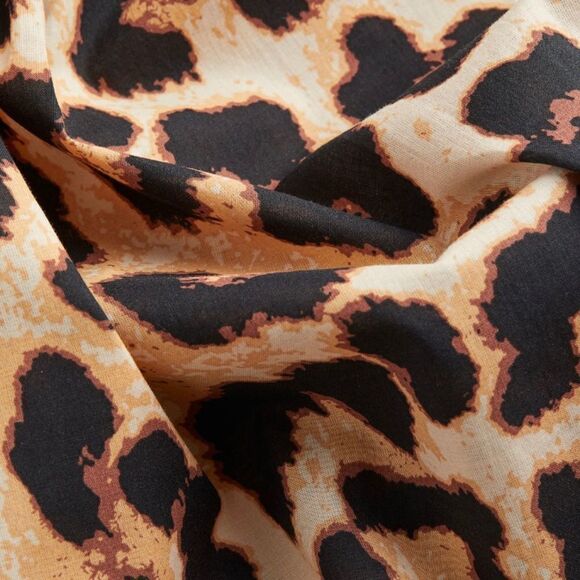 H&M Animal Print Leopard Belted Dress Cotton New - Picture 3 of 3